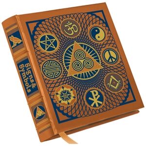 Leather Bound Ancient "Signs and Symbols" Book 22kt Gold Deeply Laid.